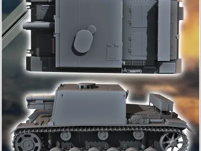 Sturm-Infanteriegeschutz 33B StuiG-33B - miniatures tabletop sce 3D print model