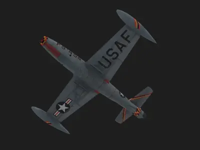 The F-84B Thunderjet  Hand painted game model Low-poly 3D model
