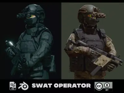 SWAT Operator Free low-poly 3D model
