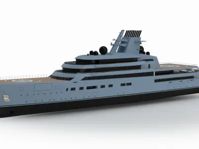 Lurssen Alibaba Superyacht Night Scene 3D model