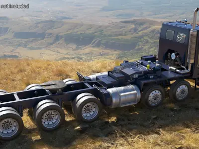 Peterbild 362 Cab Over for Transporter Erector Loader Rigged for Maya 3D model