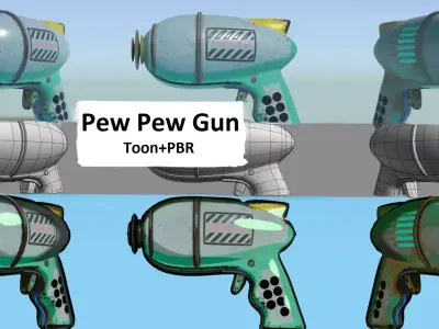 Pew Pew Gun Low-poly 3D model