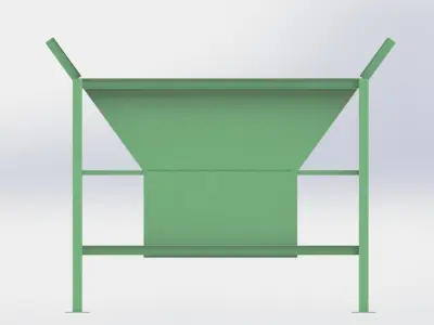 Discharge Hopper for Conveyor Belt Width 1300 mm 3D model