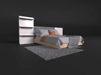 Elegant bed in a modern style Free 3D model