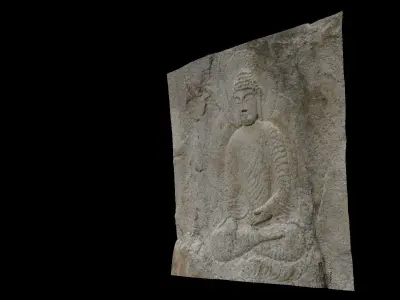 Seated Rock-carved Buddha 3D model