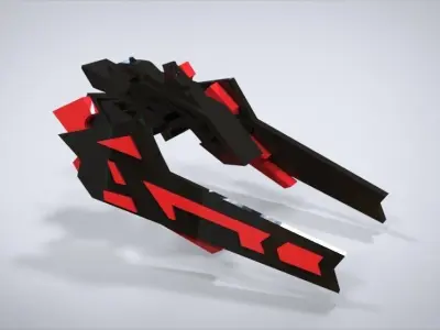 M Spaceship star wars statue in shape of sword Low-poly 3D model