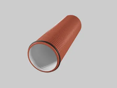 Corrugated drainage pipes PRAGMA highpoly 3D model