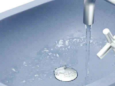 Gray architectural concrete Bowl sink 3D model