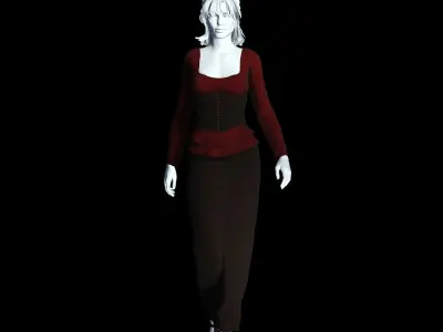 Fantasy Tavern Wench 01 - Fantasy Clothing Low-poly 3D model