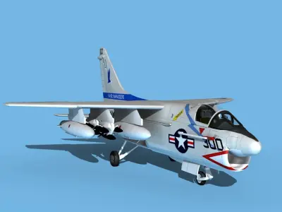 Chance Vought A-7C Corsair II V18 USN 3D model