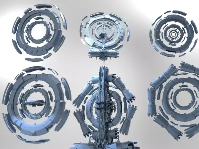 Sci Fi Portal Arch Gateway collection 3D model