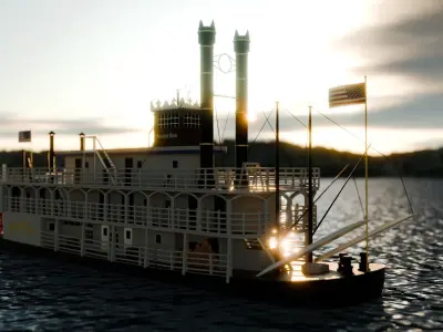Mississippi Steamboat Western River 3D model