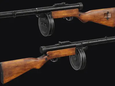 Suomi KP-31 Low-poly 3D model