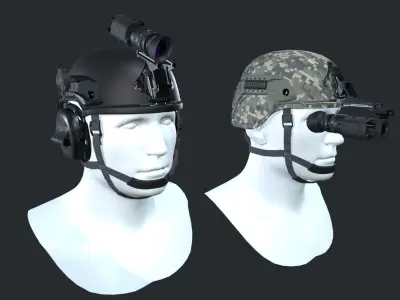 Military helmet game ready 3D model Low-poly 3D model