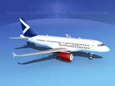 Airbus A319 Scotland Charter 3D model