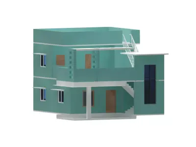 complete 3d home elevation Free low-poly 3D model