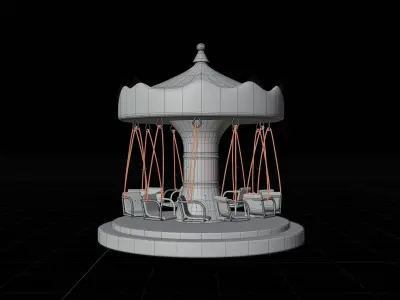 Carousel Low-poly 3D model