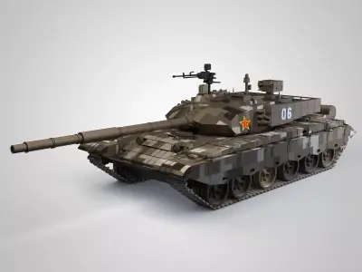 China ZTZ-99 tank 3D model