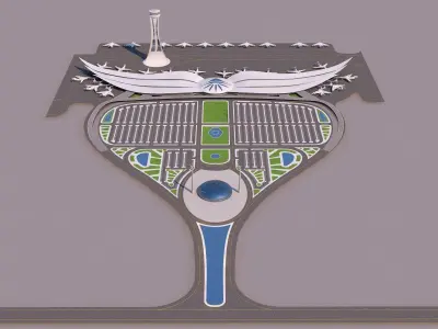 0142 - Airport Bird Wing Building 3D model