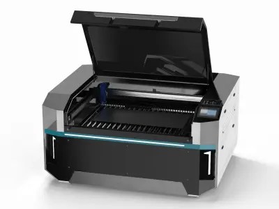 Steel Frame Laser Cutting System Animated Rigged 3D model