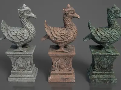 Ancient Khmer Statue26-250523 Low-poly 3D model