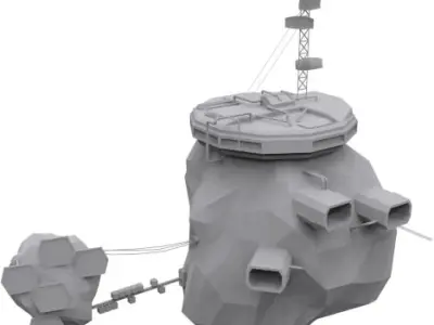 Kono Station Low-poly 3D model