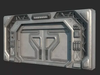 Future Sci-Fi Passage Automatic Doors 3D model