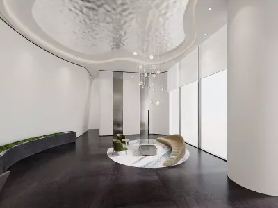 Modern Corporate Lobby Interior 3D model