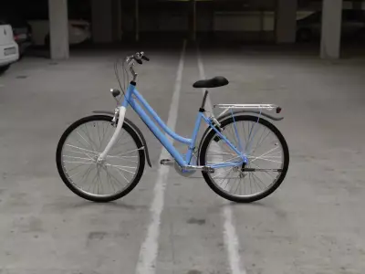 3d bike model bicycle in parking lot Low-poly 3D model