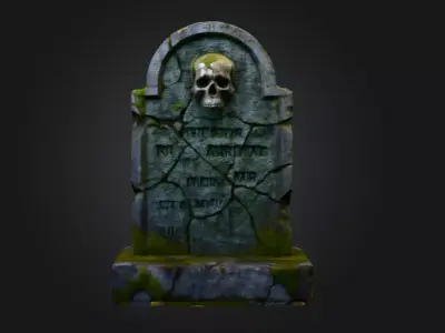 Cursed Grave Monument Low-poly 3D model