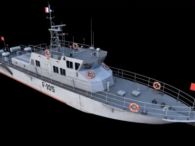 Predator Class Patrol Boat Game Ready Rigged LOD  Low-poly 3D model