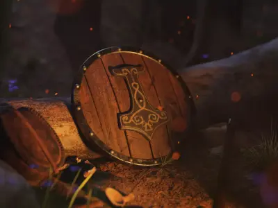 Viking Shield - Game-ready Low-poly 3D model