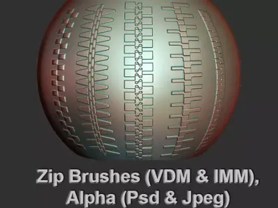 13 Zip Brushes and Alpha Maps 3D model