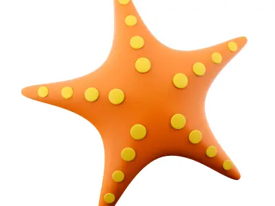 3d  brown Starfish icon 3D model