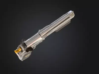 80 Style Action Movie gun Low-poly 3D model