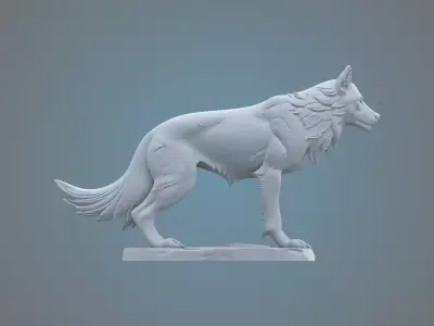 Majestic Wolf Statue PM-44 3D print model