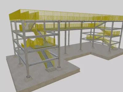 Steel Structure-Tsunami Evacuation Tower-Type-2 Free 3D model