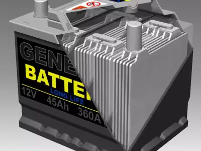 Generic Car Battery Full Interior 3D model