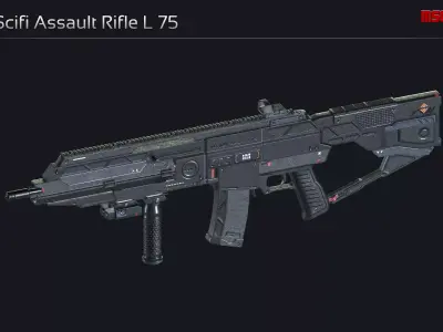 Scifi Assault Rifle L 75 Low-poly 3D model