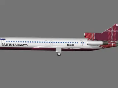 British Airways 727 - 200 3D model