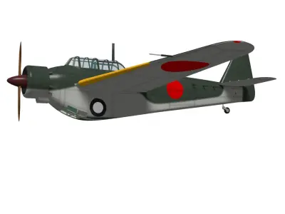 Q3W1Nankai japanese fighter plane 3D model