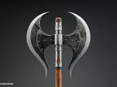 Double Bladed Battle Axe 3D model