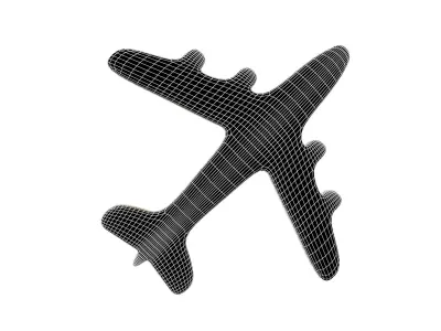 Airplane Symbol V1 001 Low-poly 3D model