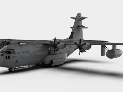 Lockheed Martin EC-130J  - COMMANDO PSYOPS Aircraft - Low-poly 3D model