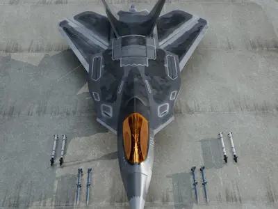 F24-EX Fighter jet Low-poly 3D model