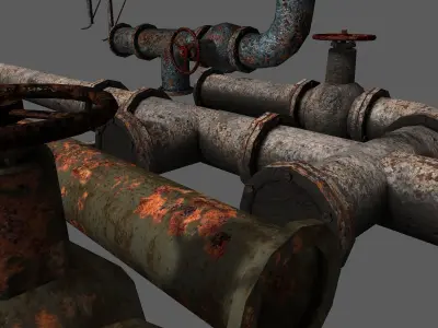 Metal Pipes Set 2 Free low-poly 3D model