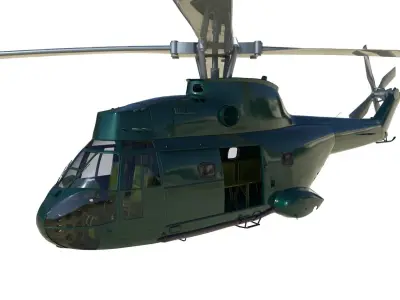 Military Helicopter Puma AS330 3D model