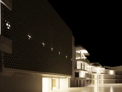 Revit renovated mixed use building as restaurant 2016 3D model