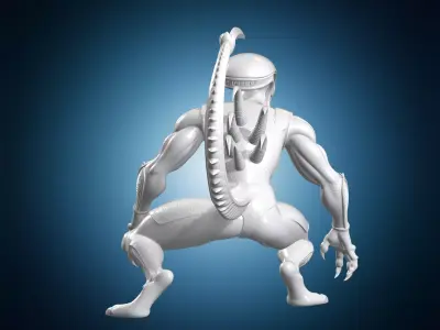 Alien Warrior 3D Print Model 3D print model