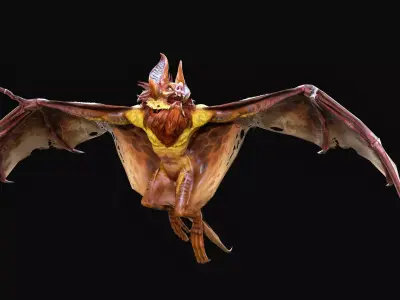 Low Poly Bat 3D Animal-Ready for Games-10 Animations Low-poly 3D model